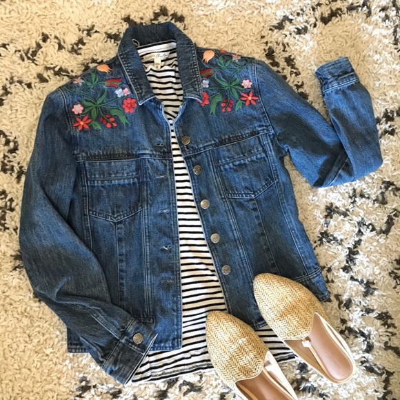 embroidered jean jacket womens